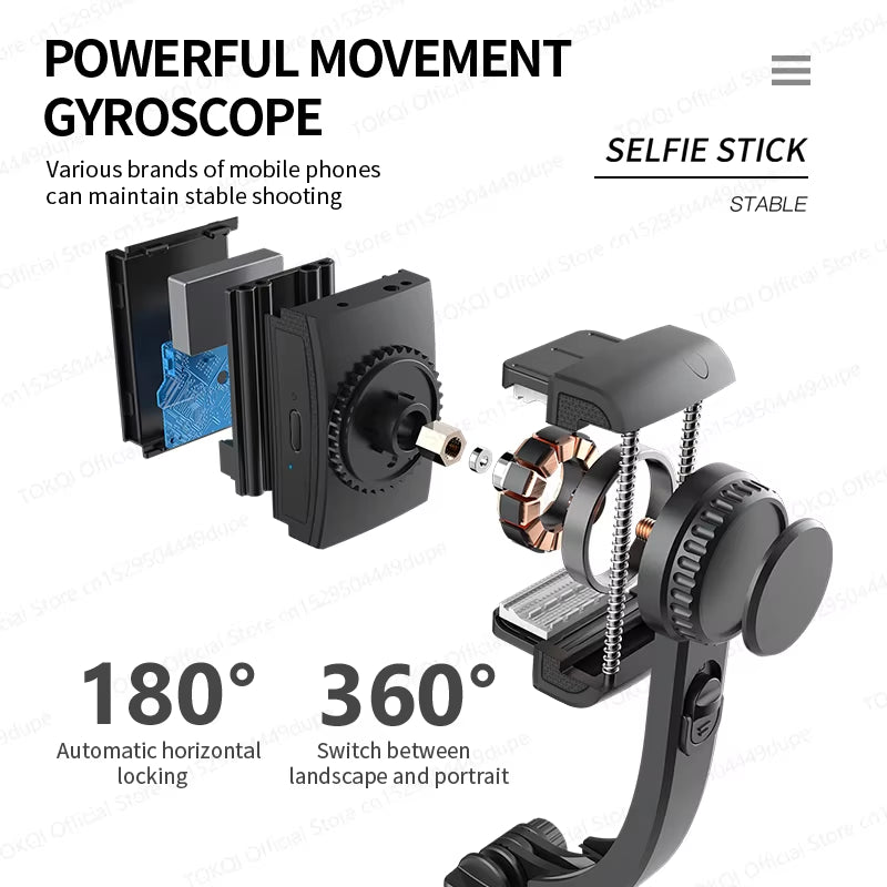 Q08 Handheld Gimbal Stabilizer Portable Selfie Stick with Bluetooth Remote for Samsung Xiaomi Smartphone Iphone Shooting Vlog