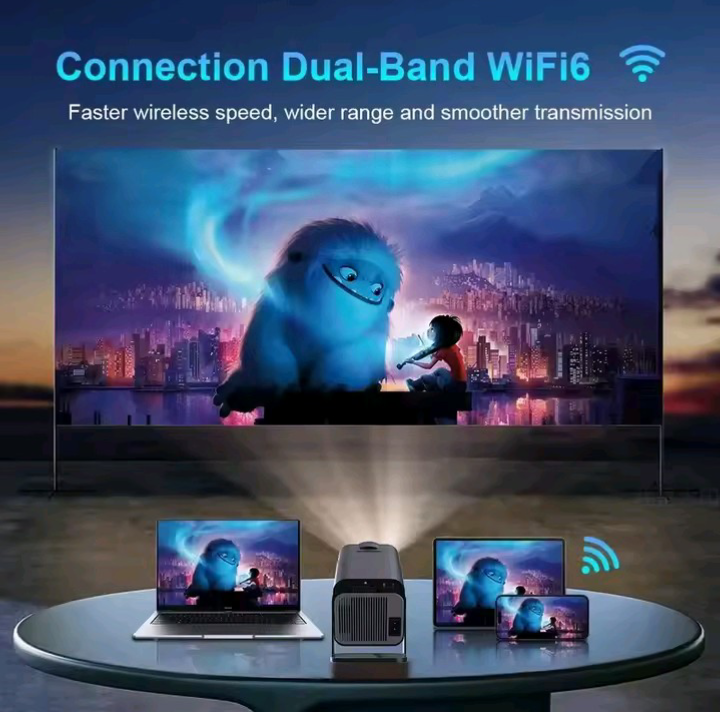 HY320 Smart Mini Projector — Native 1080P, WiFi 6 & Android 11