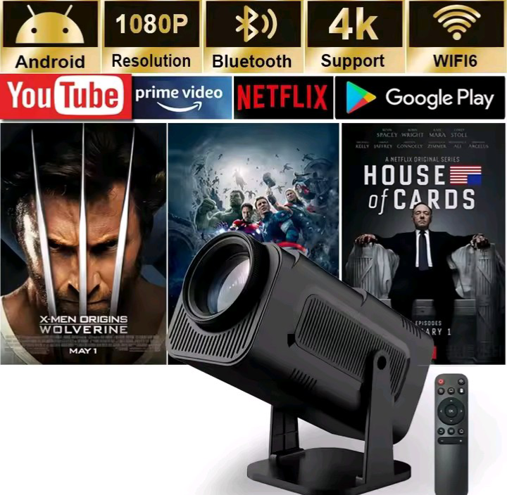 HY320 Smart Mini Projector — Native 1080P, WiFi 6 & Android 11