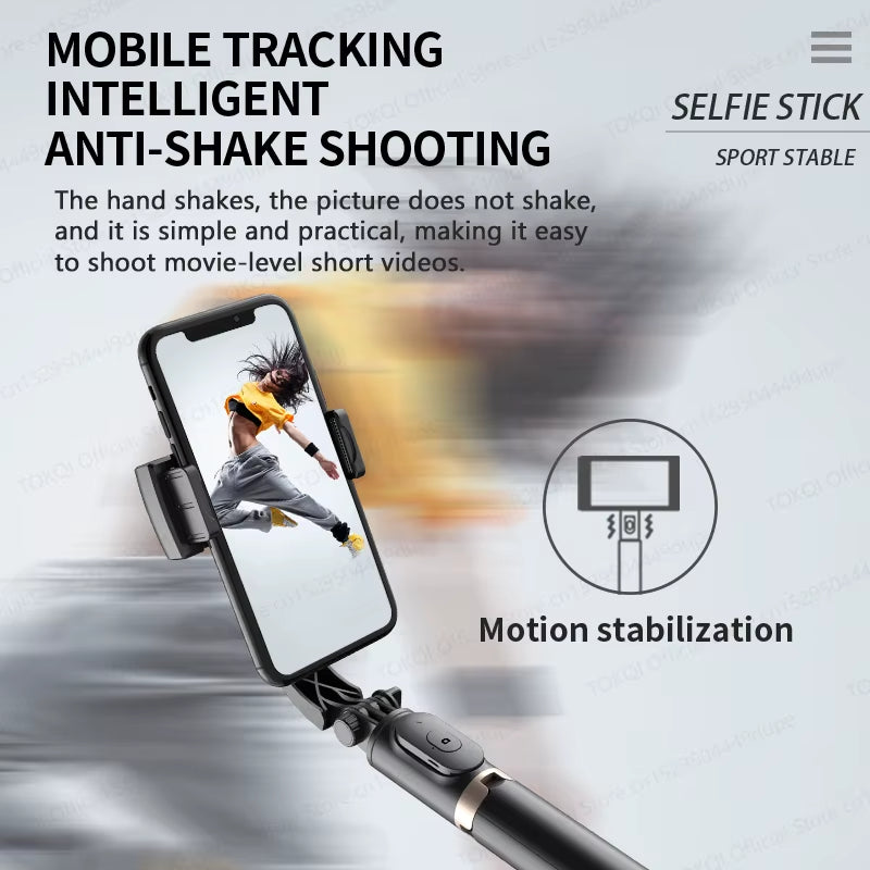 Q08 Handheld Gimbal Stabilizer Portable Selfie Stick with Bluetooth Remote for Samsung Xiaomi Smartphone Iphone Shooting Vlog