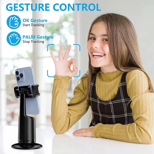 AI Smart Selfie Stick & Gimbal Stabilizer — 360° Auto Face Tracking