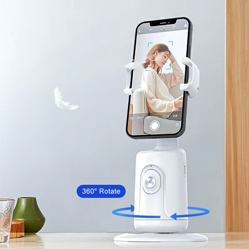 AI Smart Selfie Stick & Gimbal Stabilizer — 360° Auto Face Tracking